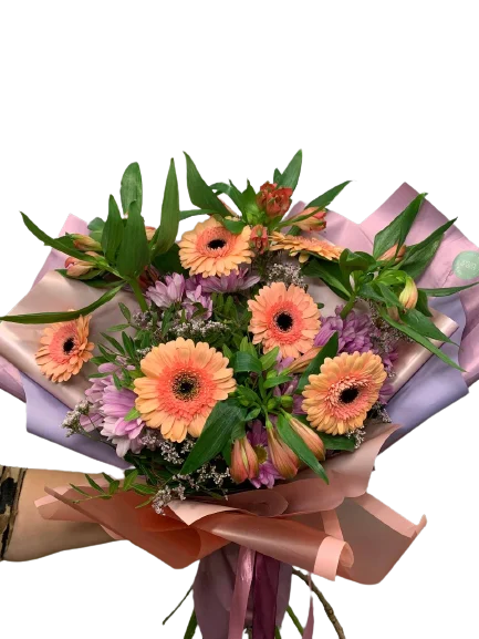 Bukiet życzenia powrotu do zdrowia (gerbery, alstromerii, chtyzantemy) z dostawą niska cena Grodzisk Mazowiecki