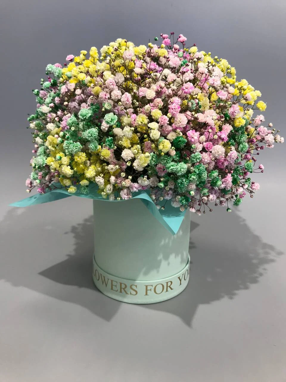 Kolorowa gipsówka flower box z dostawą niska cena Milanówek