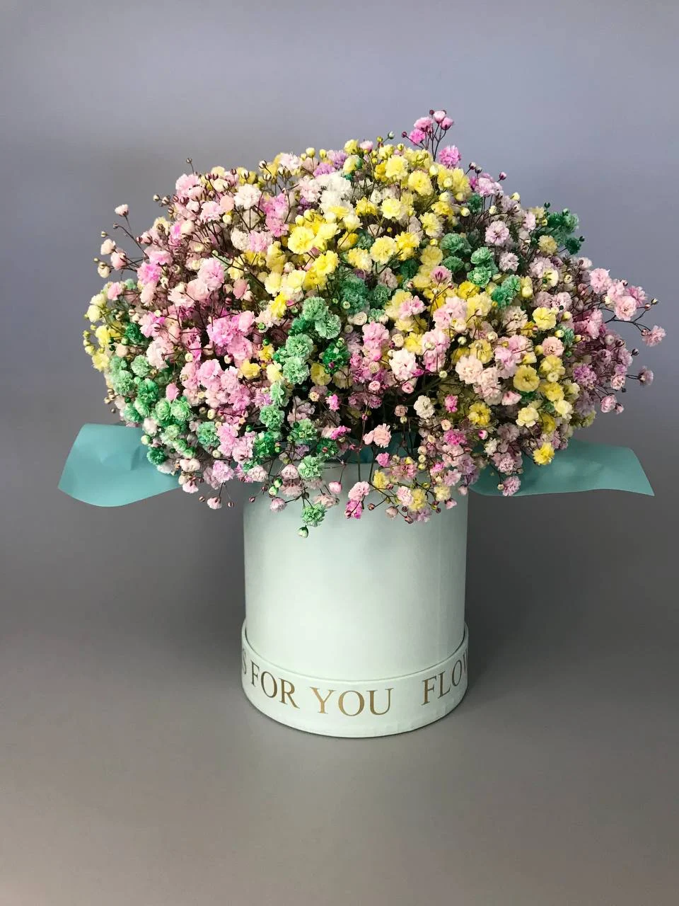 Kolorowa gipsówka flower box z dostawą niska cena Pruszków