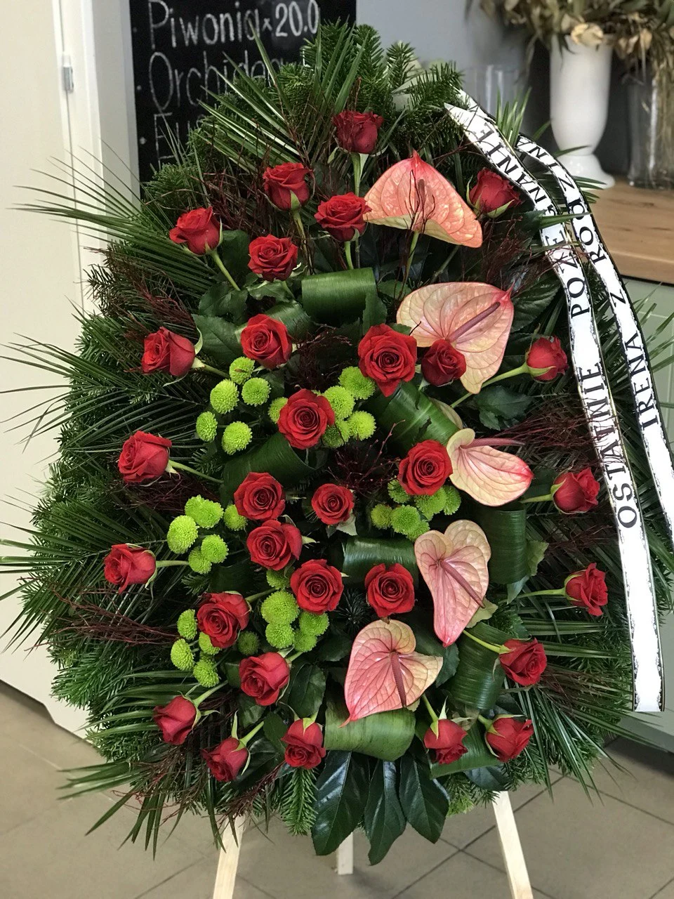 wieniec pogrzebowy anturium cena poczta kwiatowa