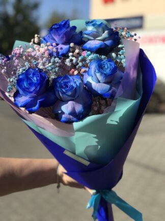 niebieskie róże poczta i kwiatowa dostawa Warszawa