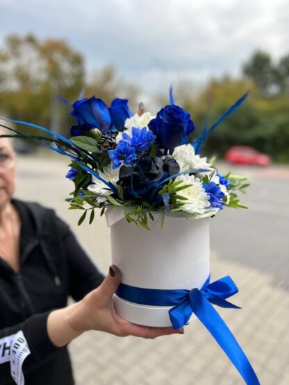 róża niebieska w pudełku Warszawa