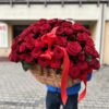 100 czerwonych róż w koszu poczta i kwiatowa dostawa Grodzisk
