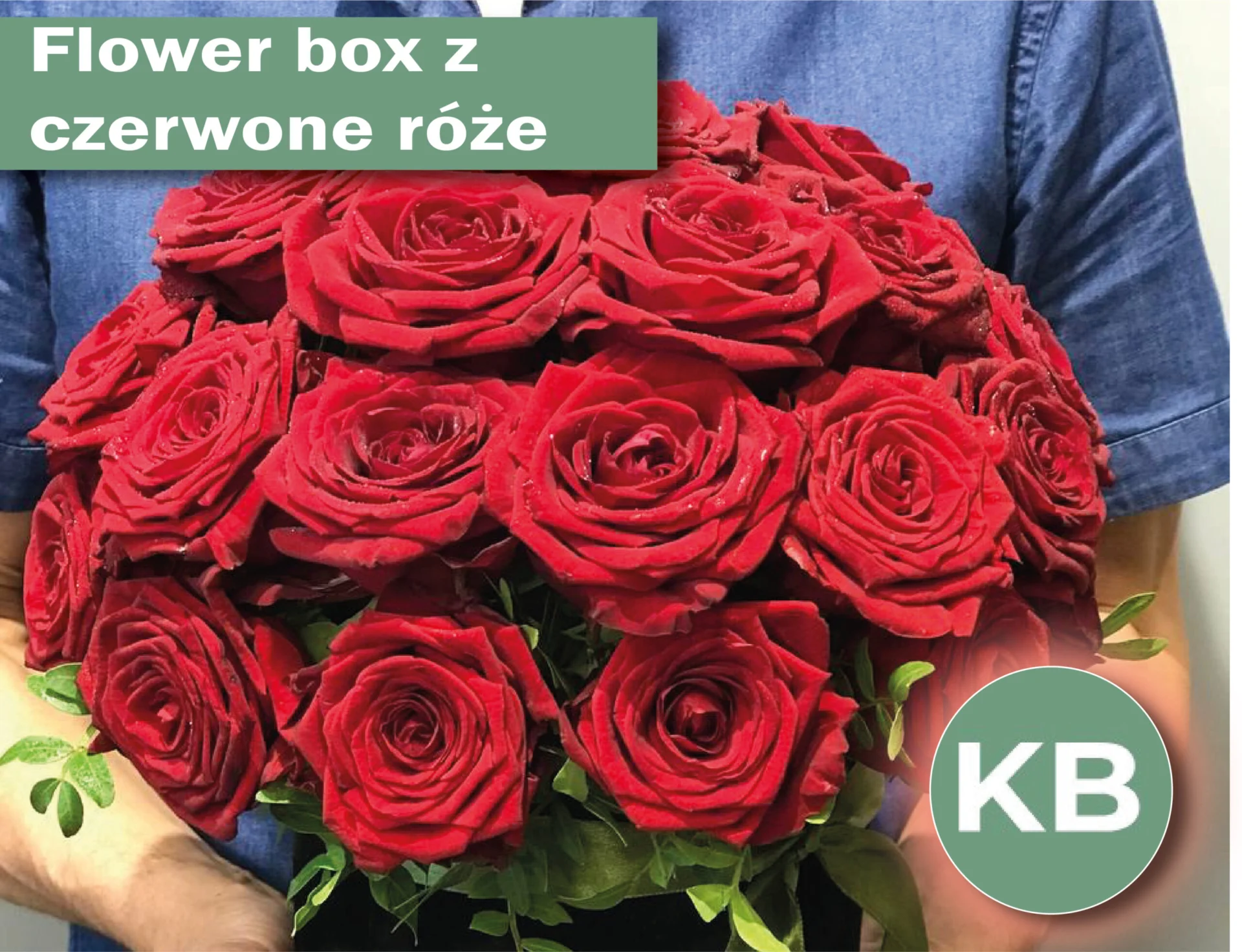 Flower box z czerwone róże