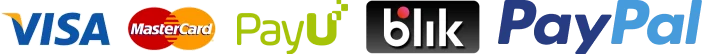 Obsługiwane metody płatności: Visa, Mastercard, PayU, BLIK, PayPal