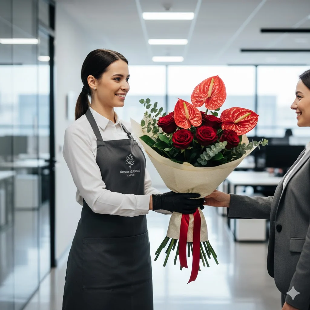 Dostawa kwiatów do biura w Warszawie
